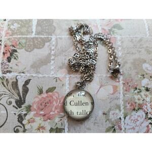 Cullen 20mm pendant necklace made with book pages